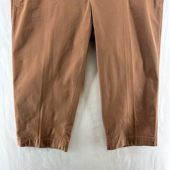 Talbots Pants Size 16P Signature Capri Flat Front Twill Stretch Cotton Brown - Picture 4 of 11